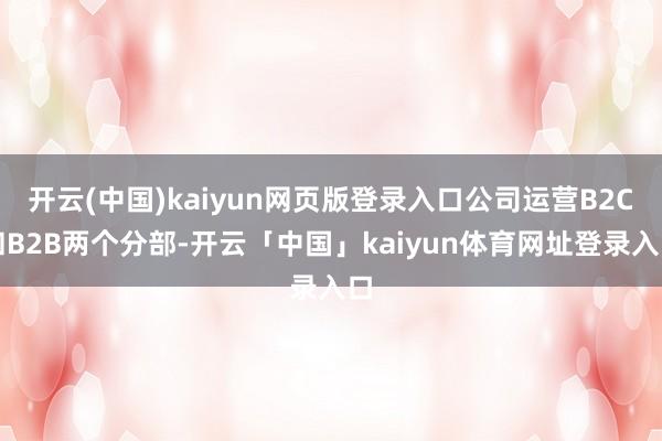 开云(中国)kaiyun网页版登录入口公司运营B2C和B2B
