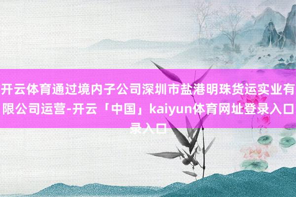 开云体育通过境内子公司深圳市盐港明珠货运实业有限公司运营-开
