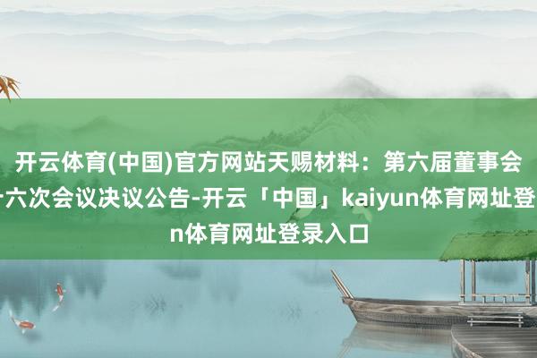 开云体育(中国)官方网站天赐材料：第六届董事会第二十六次会议决议公告-开云「中国」kaiyun体育网址登录入口