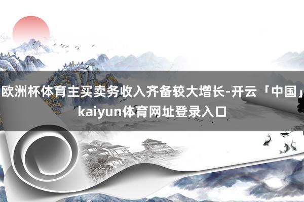 欧洲杯体育主买卖务收入齐备较大增长-开云「中国」kaiyun