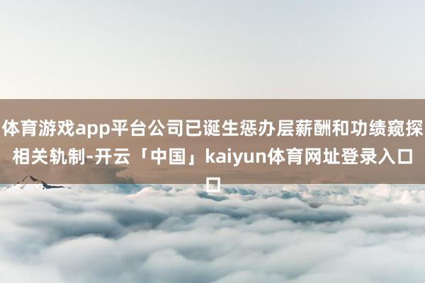 体育游戏app平台公司已诞生惩办层薪酬和功绩窥探相关轨制-开云「中国」kaiyun体育网址登录入口