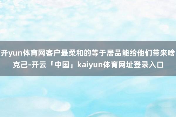 开yun体育网客户最柔和的等于居品能给他们带来啥克己-开云「中国」kaiyun体育网址登录入口