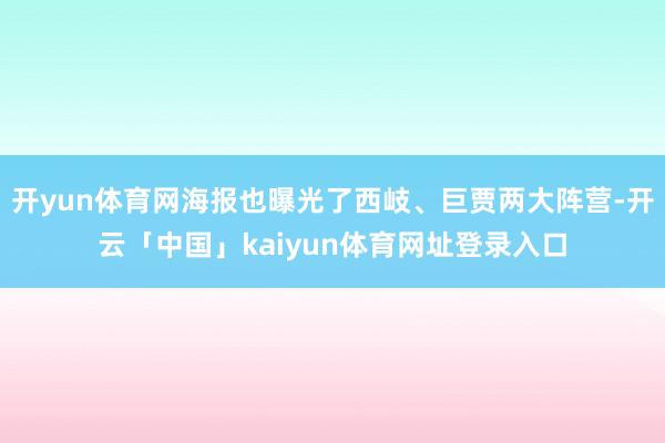 开yun体育网海报也曝光了西岐、巨贾两大阵营-开云「中国」kaiyun体育网址登录入口
