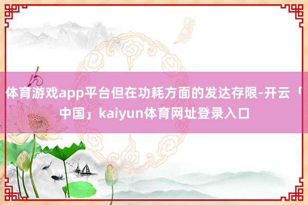 体育游戏app平台但在功耗方面的发达存限-开云「中国」kai